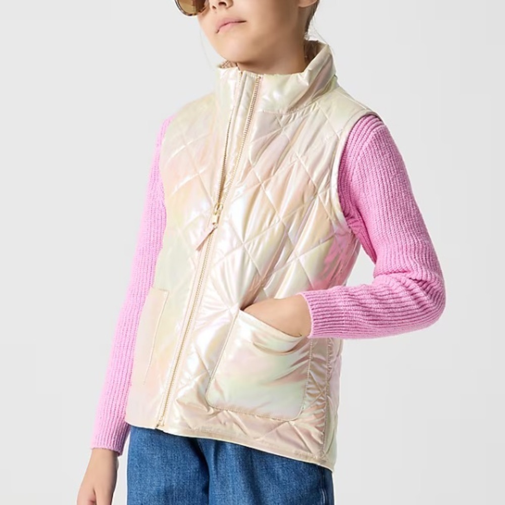 J crew Girls' metallic quilted vest
